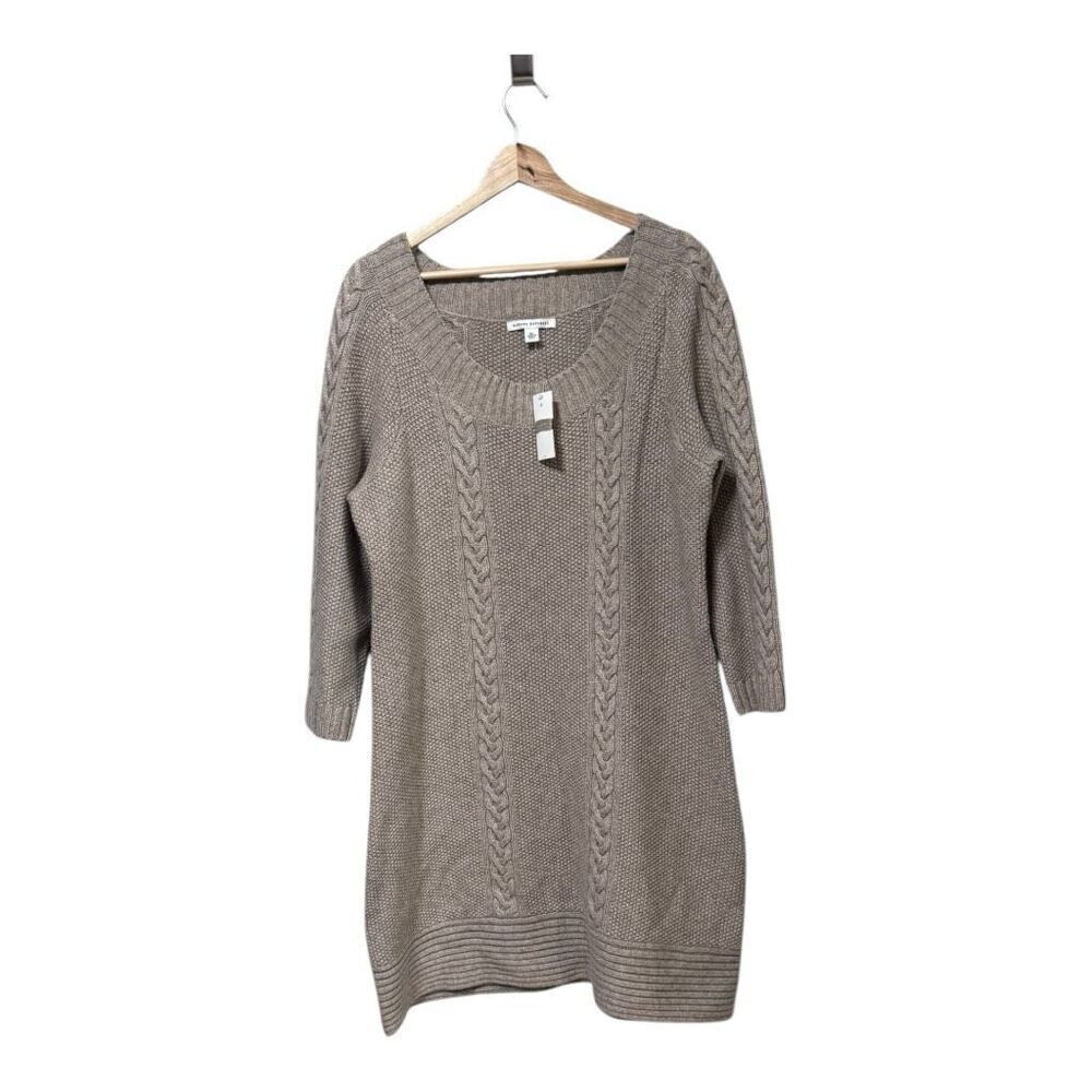 Banana Republic Cable-Knit  Sweater Dress‎ Sz XL I Wool cashmere blend nwot